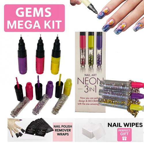 Nail art pens set - set, gems