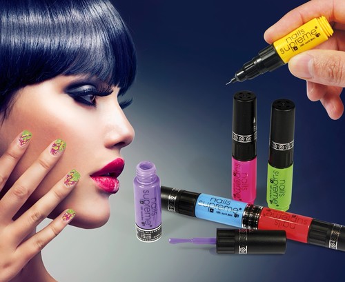 Nail art neon colours - neon,