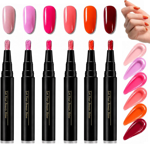 6pcs polish nail pens - polish,