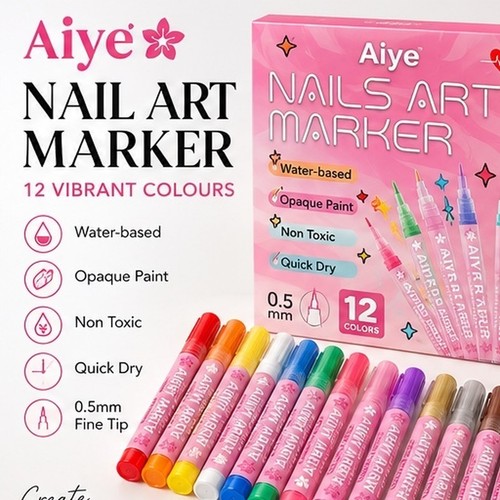Colour nail art - art, pens