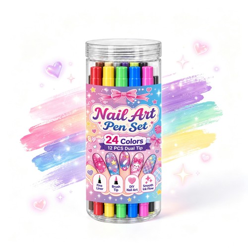 Colors dual ended diy nail - 24,